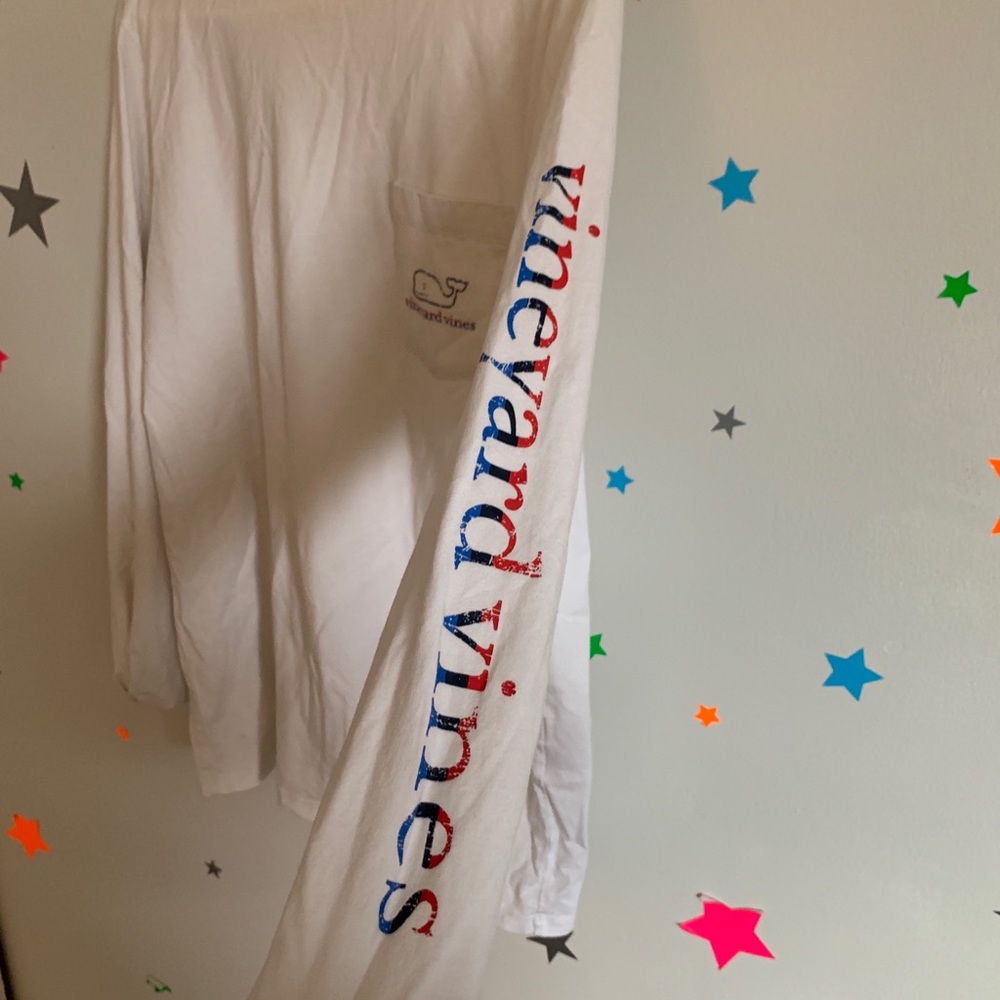 vineyard vines white americana shirt